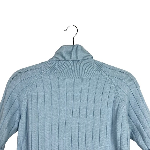 FX Blue Ribbed Turtleneck Sweater Approx XS - Picture 5 of 8
